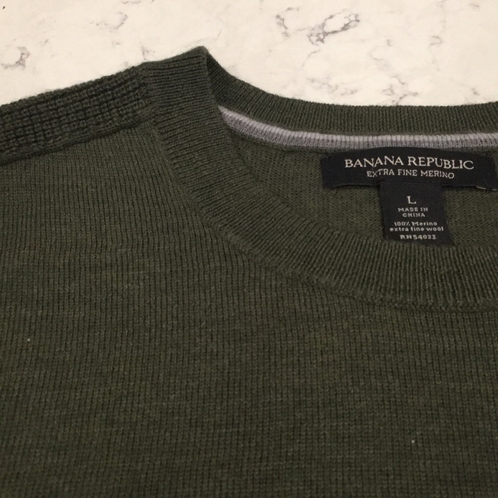 Olive Merino Wool Sweater Banana Republic